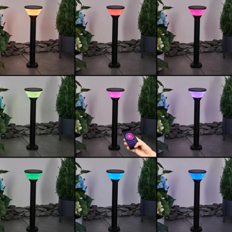 Borne lumineuse Joennierni LED Noir, 1 lumière, Détecteur de mouvement, Changeur de couleurs