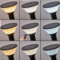 Borne lumineuse Joennierni LED Noir, 1 lumière, Détecteur de mouvement, Changeur de couleurs