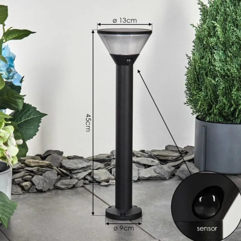 Borne lumineuse Joennierni LED Noir, 1 lumière, Détecteur de mouvement, Changeur de couleurs