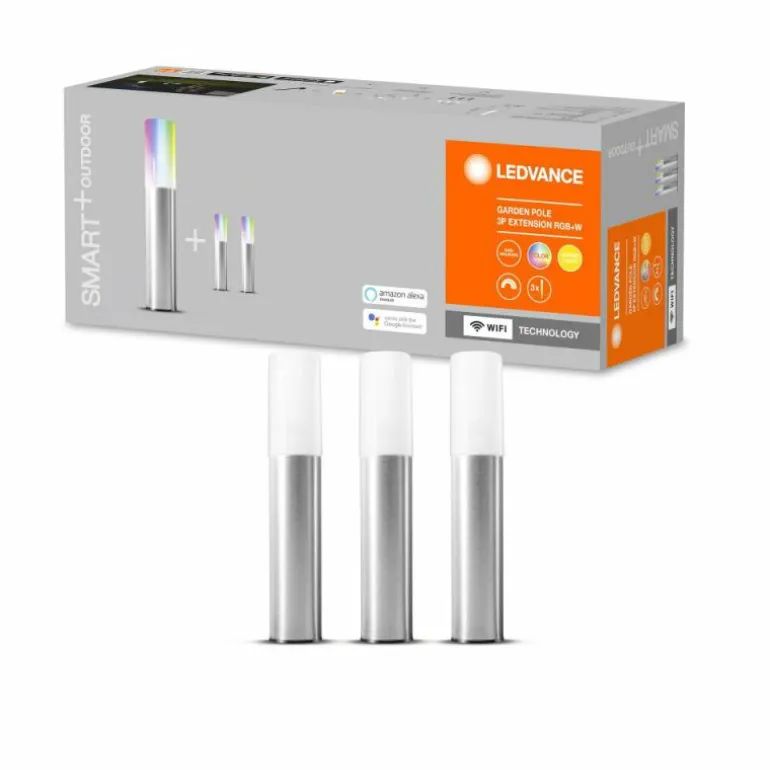 Borne lumineuse LEDVANCE GARDEN POLE Acier inoxydable, 1 lumière, Changeur de couleurs
