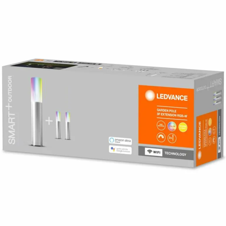 Borne lumineuse LEDVANCE GARDEN POLE Acier inoxydable, 1 lumière, Changeur de couleurs