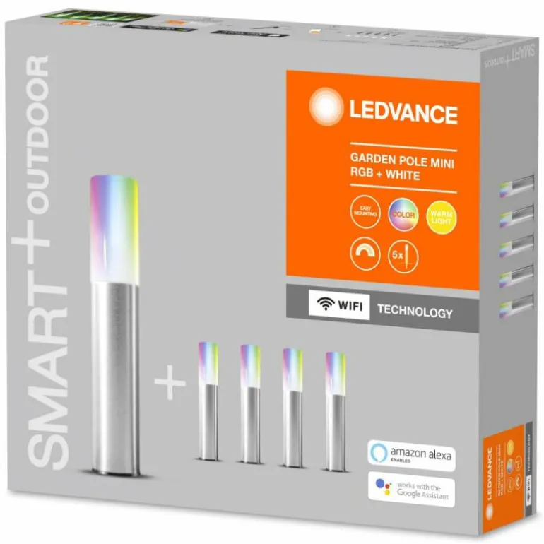 Borne lumineuse LEDVANCE GARDEN POLE Acier inoxydable, 1 lumière, Changeur de couleurs