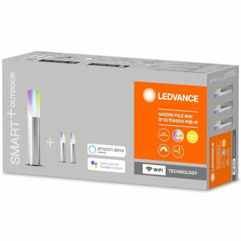 Borne lumineuse LEDVANCE GARDEN POLE Acier inoxydable, 1 lumière, Changeur de couleurs
