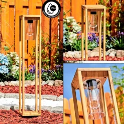 Borne lumineuse Leset Brun, Couleur bois, 1 lumière