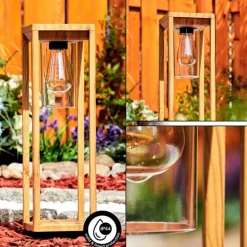 Borne lumineuse Leset Brun, Couleur bois, 1 lumière