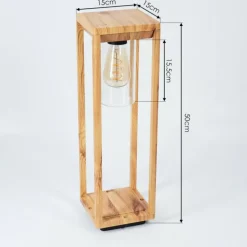 Borne lumineuse Leset Brun, Couleur bois, 1 lumière