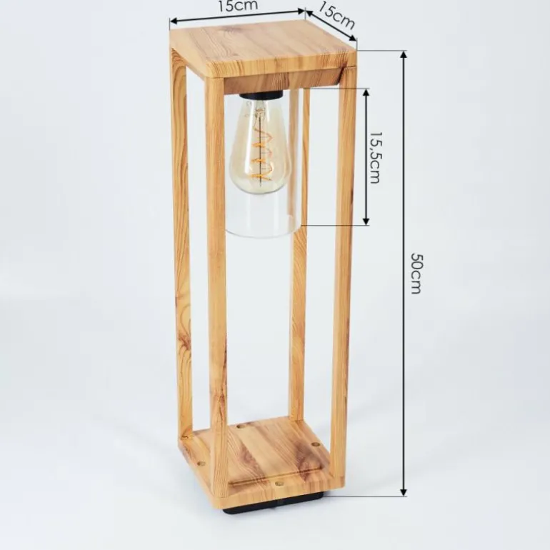 Borne lumineuse Leset Brun, Couleur bois, 1 lumière