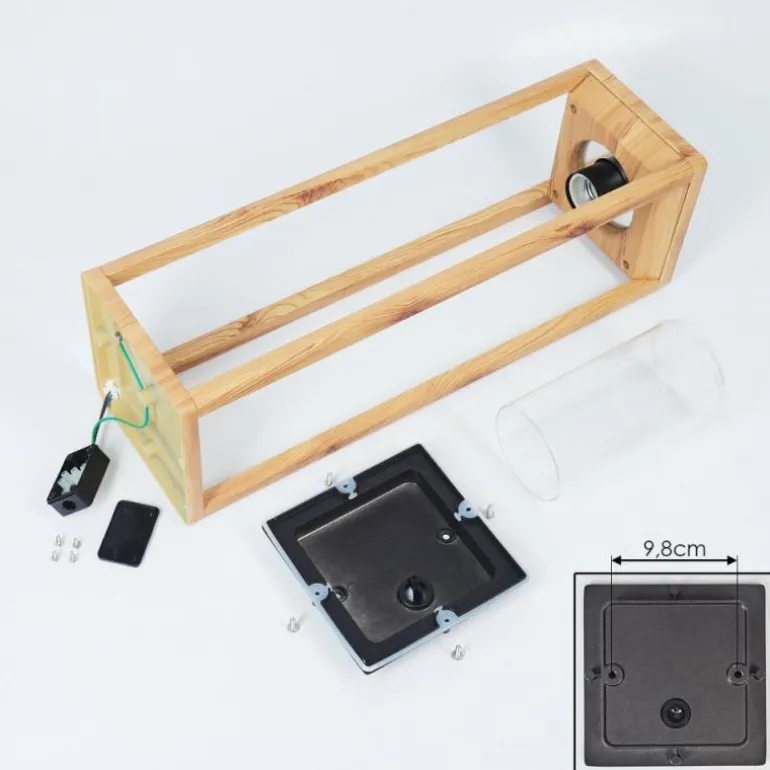 Borne lumineuse Leset Brun, Couleur bois, 1 lumière