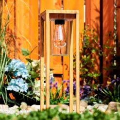 Borne lumineuse Leset Brun, Couleur bois, 1 lumière