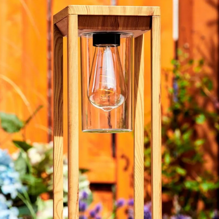 Borne lumineuse Leset Brun, Couleur bois, 1 lumière