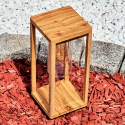 Borne lumineuse Leset Brun, Couleur bois, 1 lumière