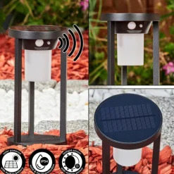 Borne lumineuse Lokpano LED Noir, 1 lumière, Détecteur de mouvement