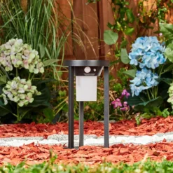 Borne lumineuse Lokpano LED Noir, 1 lumière, Détecteur de mouvement