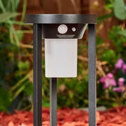 Borne lumineuse Lokpano LED Noir, 1 lumière, Détecteur de mouvement