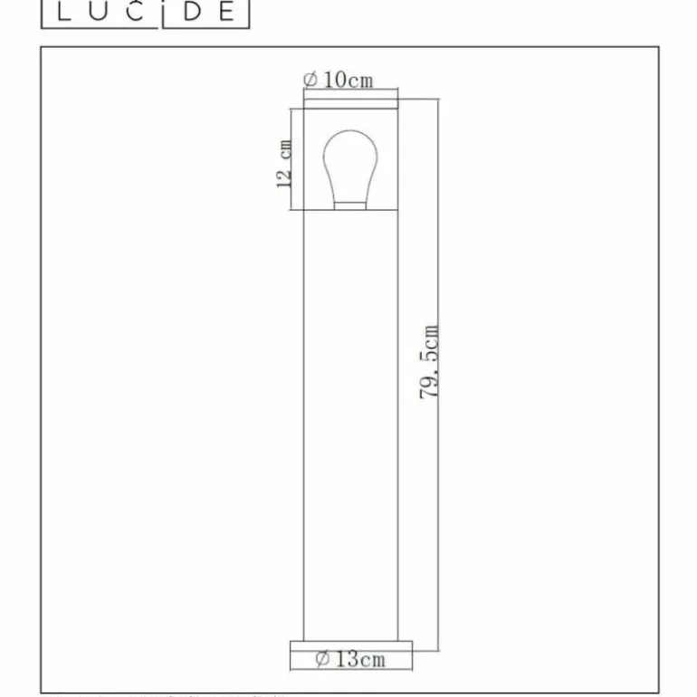 Borne lumineuse Lucide FEDOR Chrome, 1 lumière