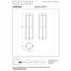 Borne lumineuse Lucide GARLAND Noir, 1 lumière