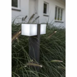 Borne lumineuse Lutec CUBA LED Anthracite, 2 lumières