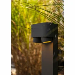 Borne lumineuse Lutec Cypres Anthracite, 2 lumières