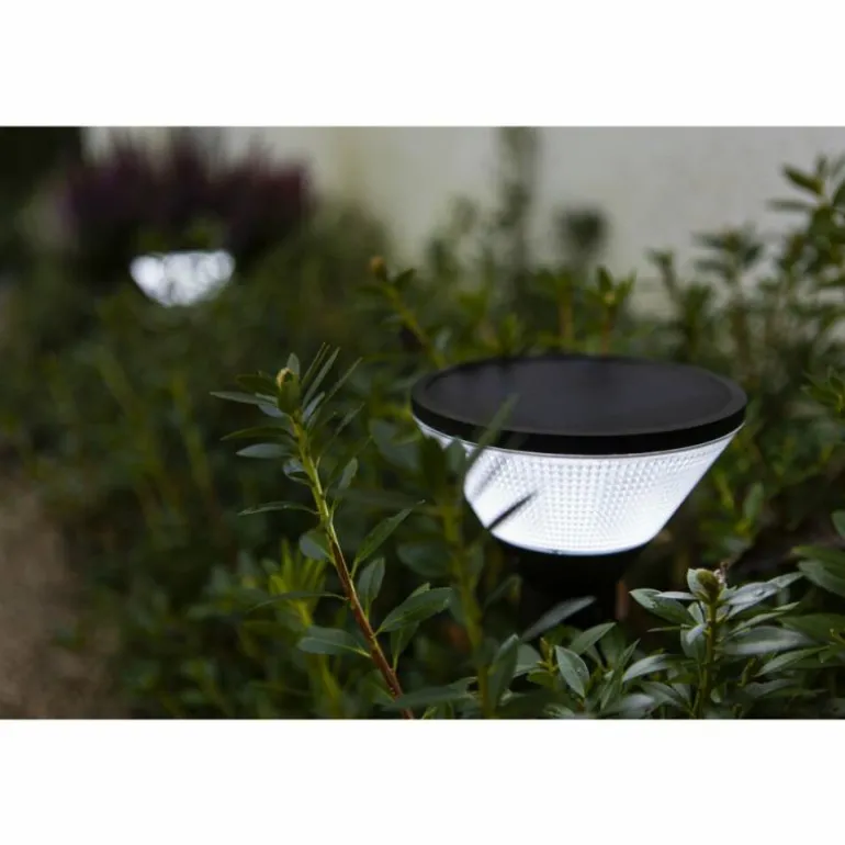 Borne lumineuse Lutec KARLO LED Noir, 1 lumière, Détecteur de mouvement, Changeur de couleurs