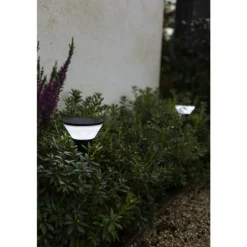 Borne lumineuse Lutec KARLO LED Noir, 1 lumière, Détecteur de mouvement, Changeur de couleurs