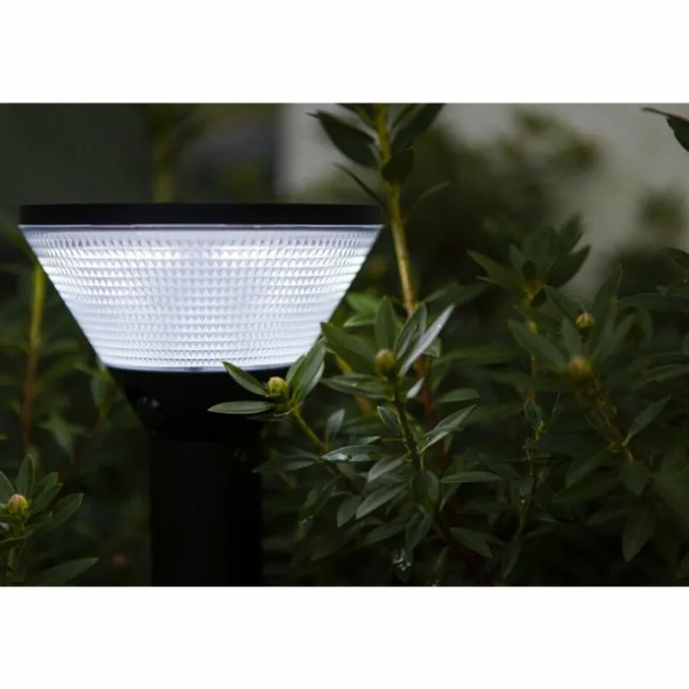 Borne lumineuse Lutec KARLO LED Noir, 1 lumière, Détecteur de mouvement, Changeur de couleurs