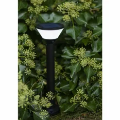 Borne lumineuse Lutec KARLO LED Noir, 1 lumière, Détecteur de mouvement, Changeur de couleurs