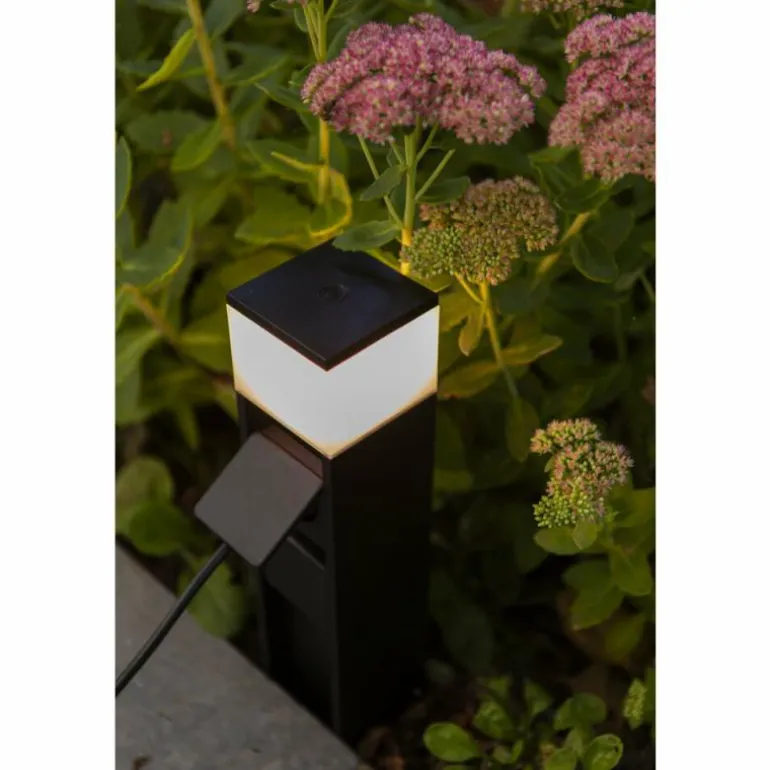 Borne lumineuse Lutec MAINS LED Noir, 1 lumière