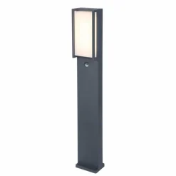 Borne lumineuse Lutec QUBO LED Anthracite, 1 lumière, Détecteur de mouvement