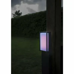 Borne lumineuse Lutec QUBO LED Anthracite, 1 lumière, Changeur de couleurs