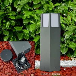 Borne lumineuse Lysabbel LED Anthracite, 1 lumière