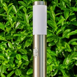 Borne lumineuse Norburg Acier inoxydable, 1 lumière, Détecteur de mouvement