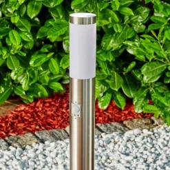 Borne lumineuse Norburg Acier inoxydable, 1 lumière, Détecteur de mouvement