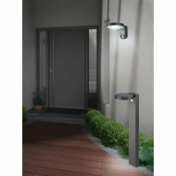 Borne lumineuse Reality Posadas LED Anthracite, 1 lumière, Détecteur de mouvement