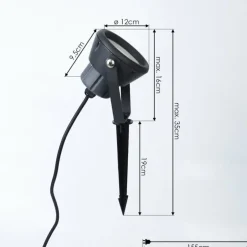 Borne lumineuse Sempach LED Noir, 1 lumière, Changeur de couleurs