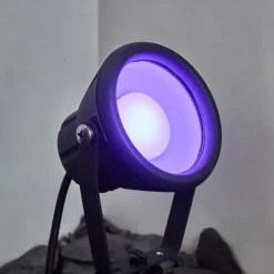 Borne lumineuse Sempach LED Noir, 1 lumière, Changeur de couleurs