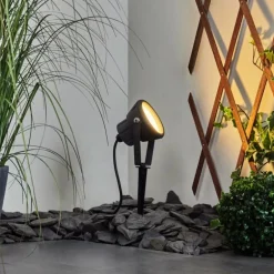 Borne lumineuse Sempach LED Noir, 1 lumière, Changeur de couleurs