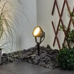 Borne lumineuse Sempach LED Noir, 1 lumière, Changeur de couleurs