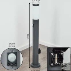 Borne lumineuse Sessa Anthracite, 1 lumière, Détecteur de mouvement