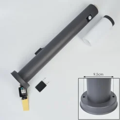 Borne lumineuse Sessa Anthracite, 1 lumière, Détecteur de mouvement