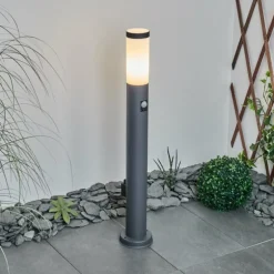 Borne lumineuse Sessa Anthracite, 1 lumière, Détecteur de mouvement