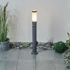 Borne lumineuse Sessa Anthracite, 1 lumière, Détecteur de mouvement