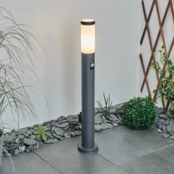 Borne lumineuse Sessa Anthracite, 1 lumière, Détecteur de mouvement