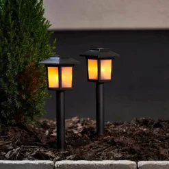 Borne lumineuse set x 2 Eglo Z_SOLAR LED Noir, 2 lumières