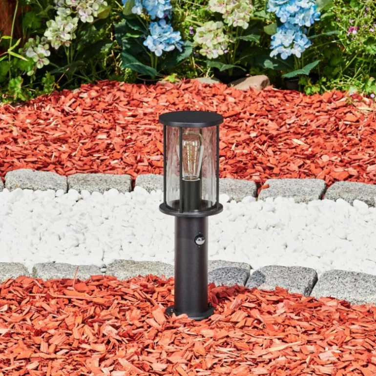 Borne lumineuse Sumalao Noir, 1 lumière, Détecteur de mouvement