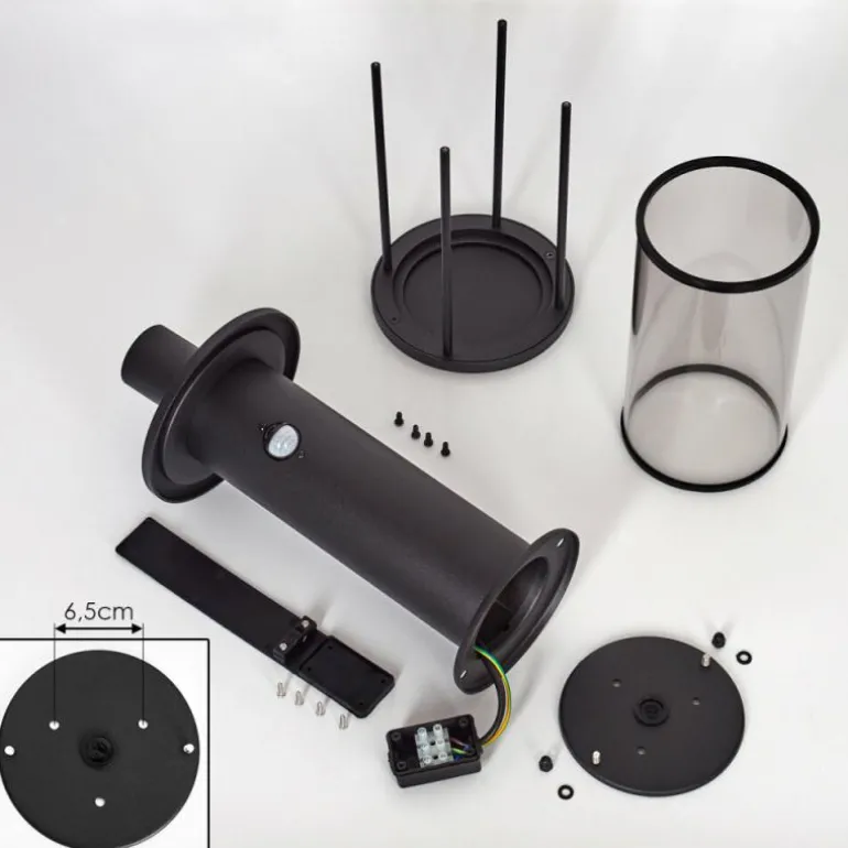 Borne lumineuse Sumalao Noir, 1 lumière, Détecteur de mouvement