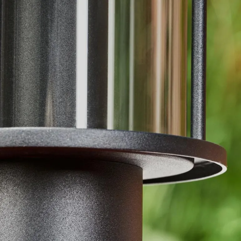 Borne lumineuse Sumalao Noir, 1 lumière, Détecteur de mouvement