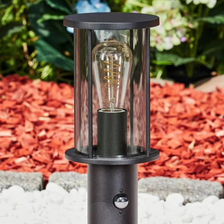 Borne lumineuse Sumalao Noir, 1 lumière, Détecteur de mouvement