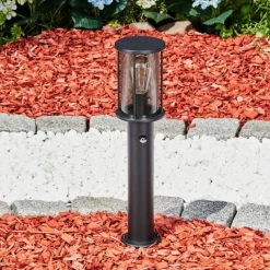 Borne lumineuse Sumalao Noir, 1 lumière, Détecteur de mouvement