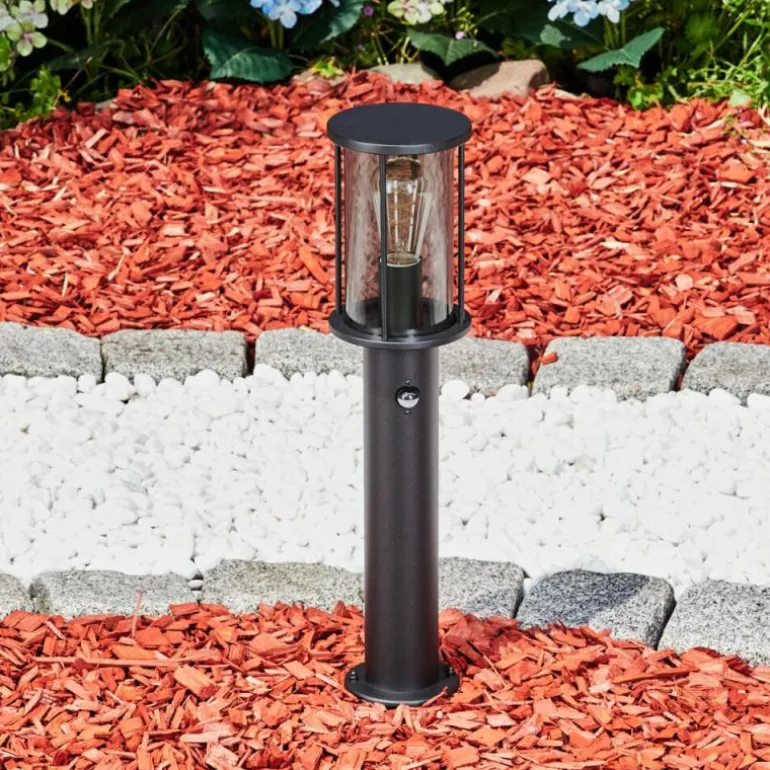 Borne lumineuse Sumalao Noir, 1 lumière, Détecteur de mouvement