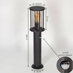 Borne lumineuse Sumalao Noir, 1 lumière, Détecteur de mouvement